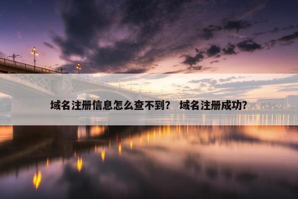 域名注册信息怎么查不到？ 域名注册成功？