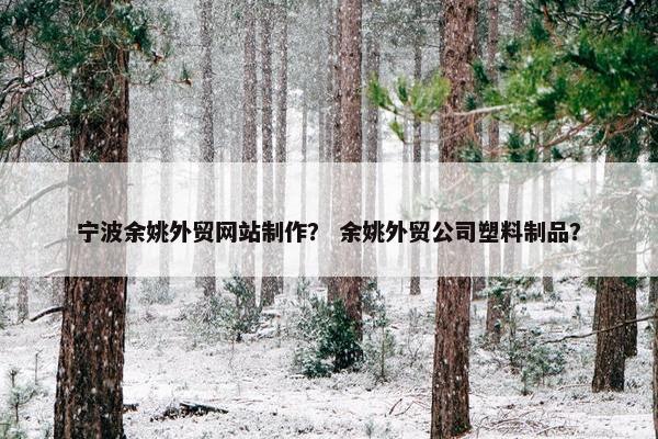 宁波余姚外贸网站制作？ 余姚外贸公司塑料制品？