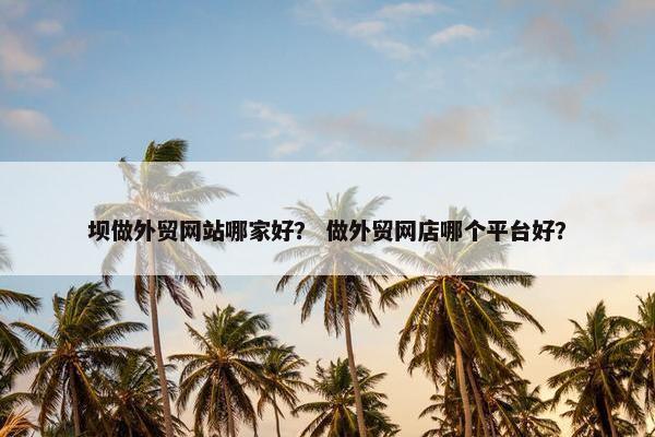 坝做外贸网站哪家好？ 做外贸网店哪个平台好？