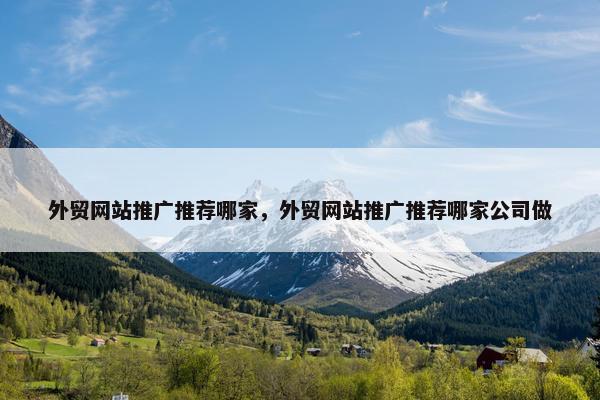 外贸网站推广推荐哪家，外贸网站推广推荐哪家公司做