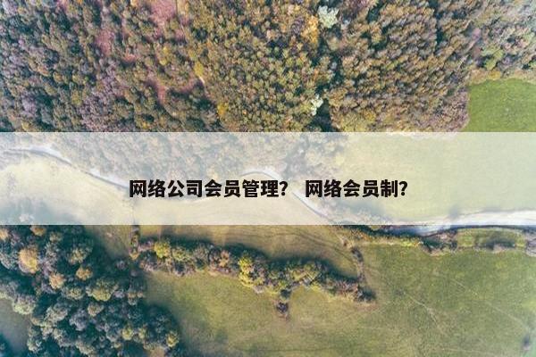 网络公司会员管理？ 网络会员制？