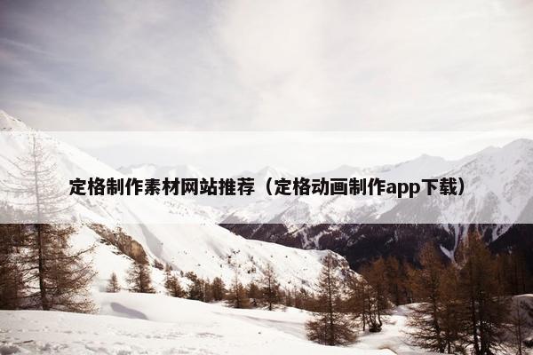 定格制作素材网站推荐（定格动画制作app下载）
