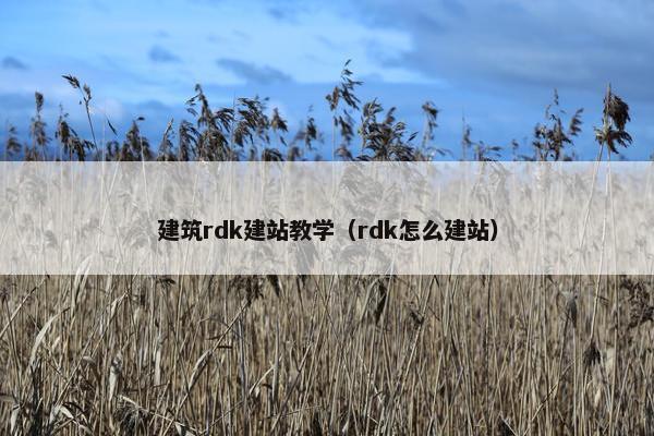 建筑rdk建站教学（rdk怎么建站）