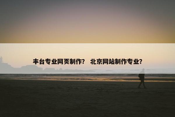 丰台专业网页制作？ 北京网站制作专业？