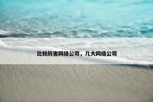 比较厉害网络公司，几大网络公司