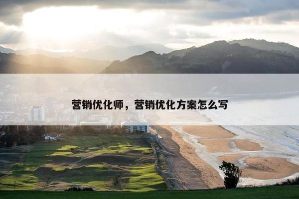 营销优化师，营销优化方案怎么写