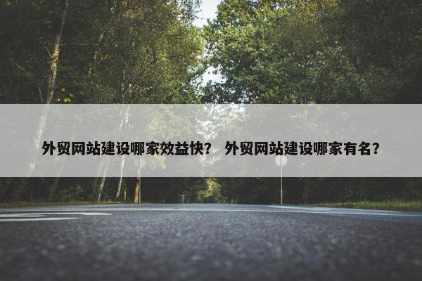 外贸网站建设哪家效益快？ 外贸网站建设哪家有名？