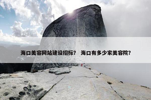 海口美容网站建设招标？ 海口有多少家美容院？