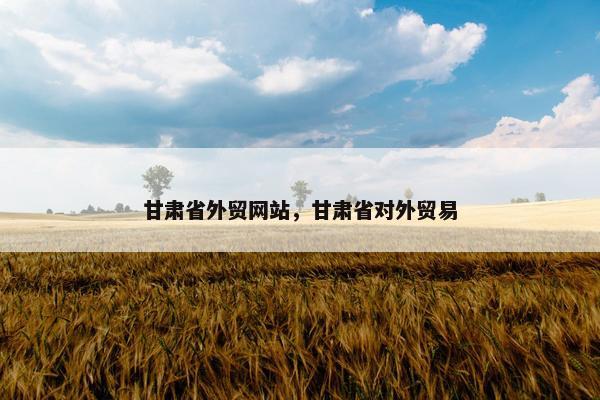 甘肃省外贸网站，甘肃省对外贸易