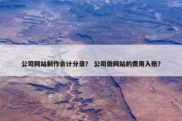 公司网站制作会计分录？ 公司做网站的费用入账？