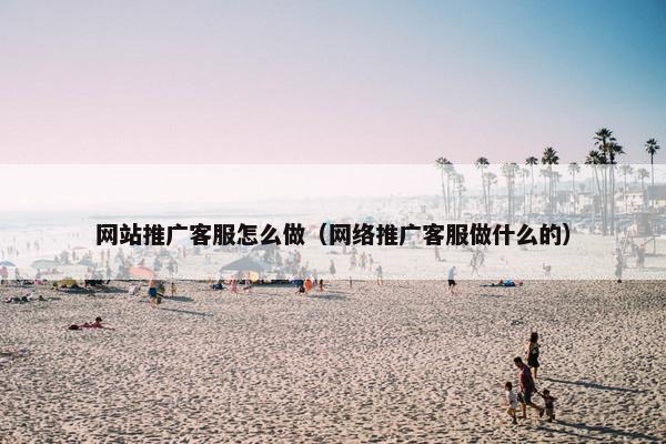 网站推广客服怎么做（网络推广客服做什么的）