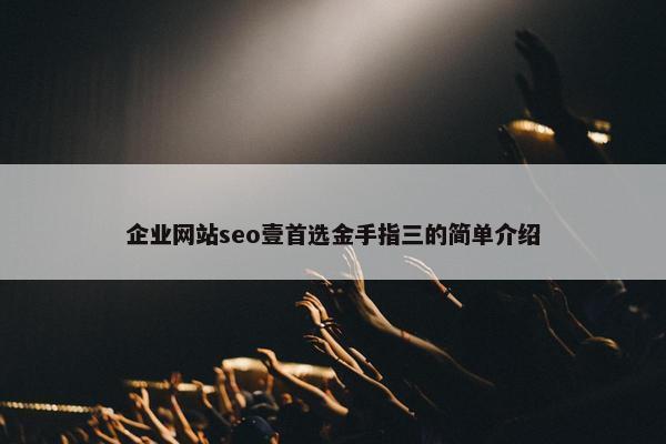 企业网站seo壹首选金手指三的简单介绍