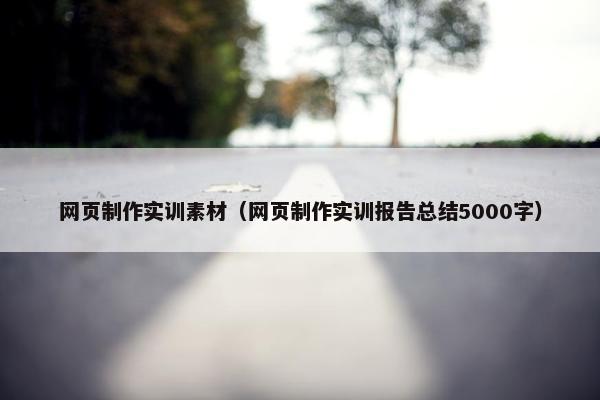 网页制作实训素材（网页制作实训报告总结5000字）
