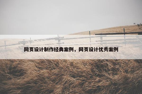 网页设计制作经典案例，网页设计优秀案例