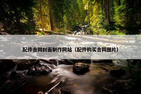 配件合同封面制作网站（配件购买合同图片）