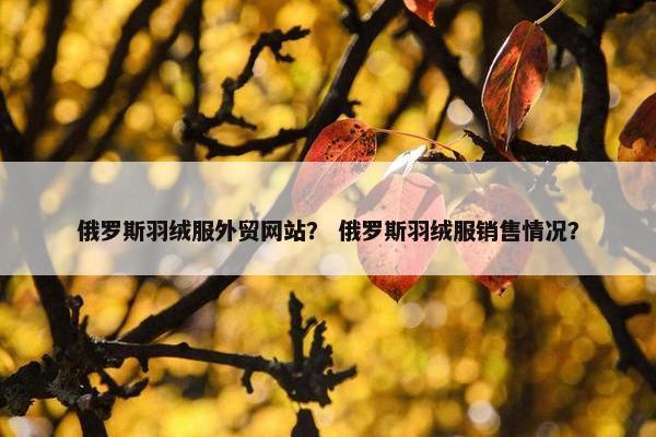 俄罗斯羽绒服外贸网站？ 俄罗斯羽绒服销售情况？