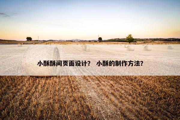 小酥酥间页面设计？ 小酥的制作方法？