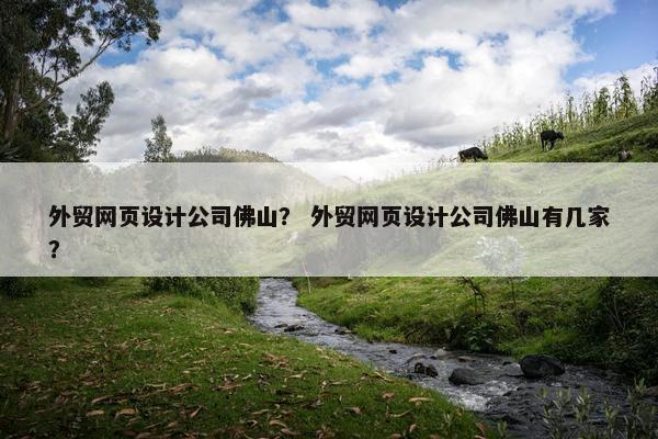 外贸网页设计公司佛山？ 外贸网页设计公司佛山有几家？