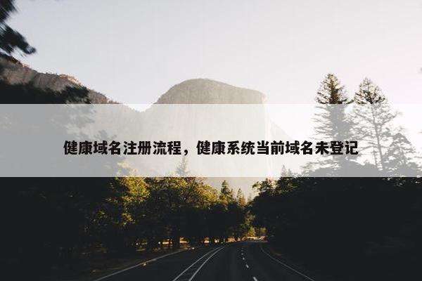 健康域名注册流程，健康系统当前域名未登记