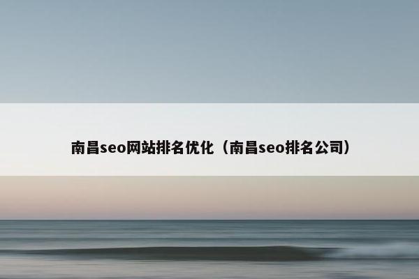 南昌seo网站排名优化（南昌seo排名公司）