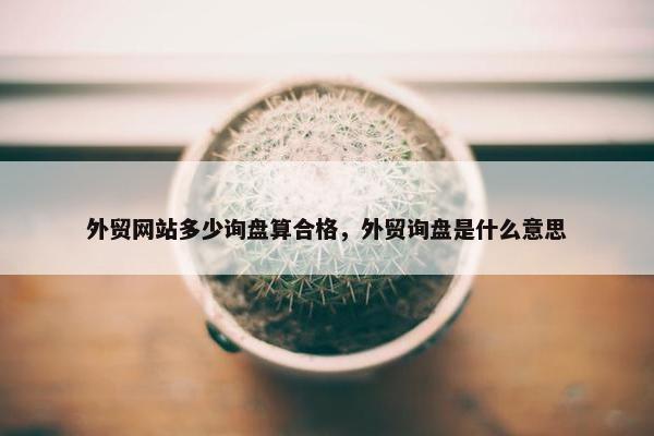 外贸网站多少询盘算合格，外贸询盘是什么意思