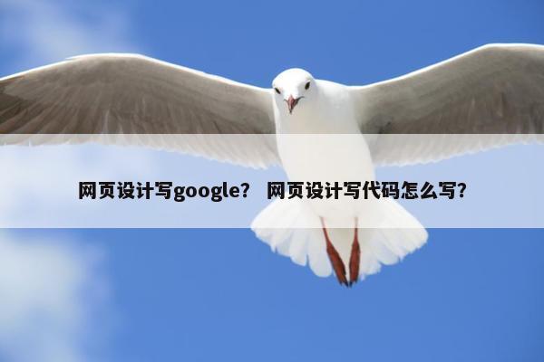 网页设计写google？ 网页设计写代码怎么写？