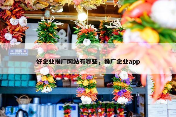 好企业推广网站有哪些，推广企业app