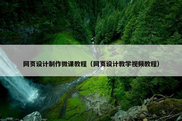网页设计制作微课教程（网页设计教学视频教程）