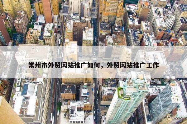常州市外贸网站推广如何，外贸网站推广工作
