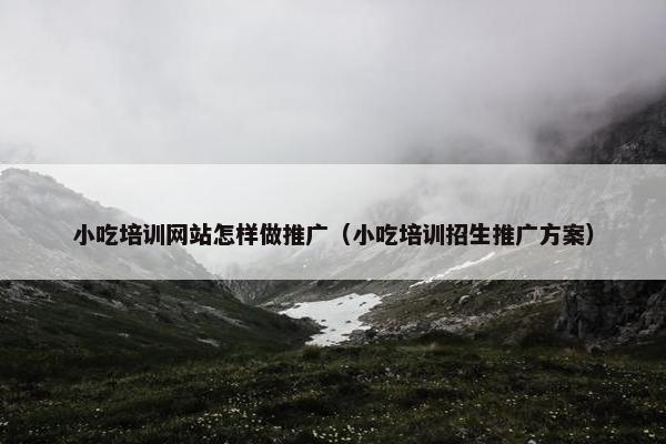 小吃培训网站怎样做推广（小吃培训招生推广方案）