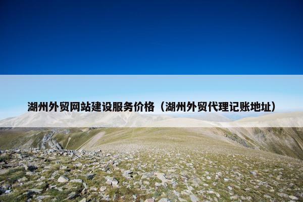 湖州外贸网站建设服务价格（湖州外贸代理记账地址）