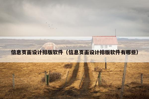 信息页面设计排版软件（信息页面设计排版软件有哪些）