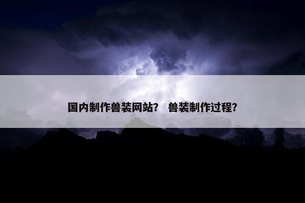 国内制作兽装网站？ 兽装制作过程？
