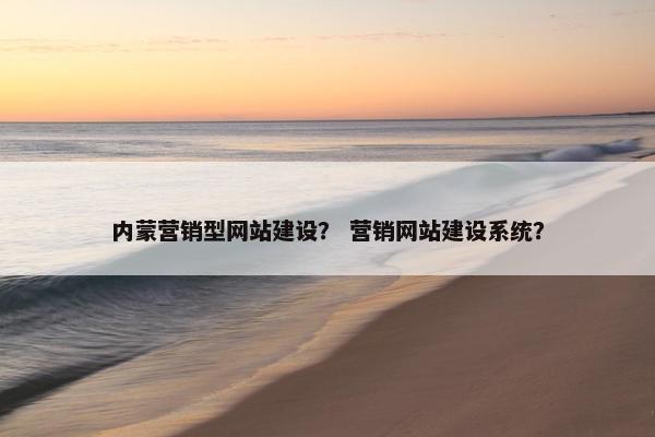 内蒙营销型网站建设？ 营销网站建设系统？