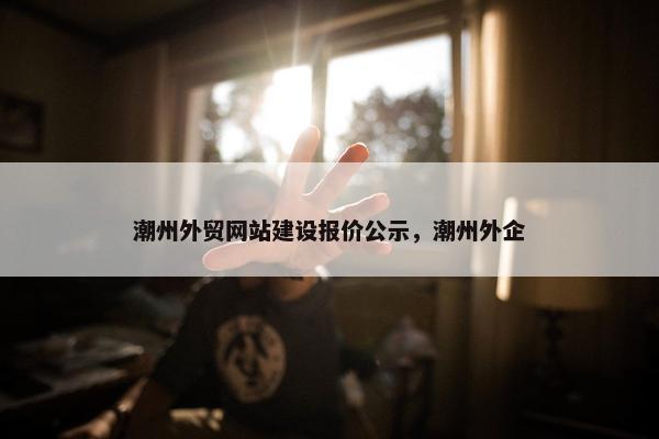 潮州外贸网站建设报价公示，潮州外企