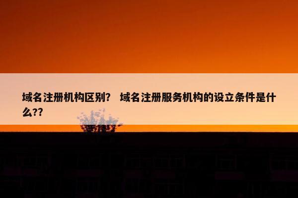 域名注册机构区别？ 域名注册服务机构的设立条件是什么?？
