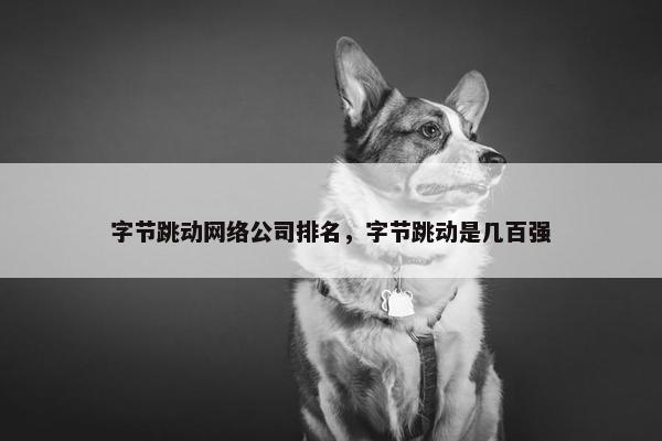 字节跳动网络公司排名，字节跳动是几百强