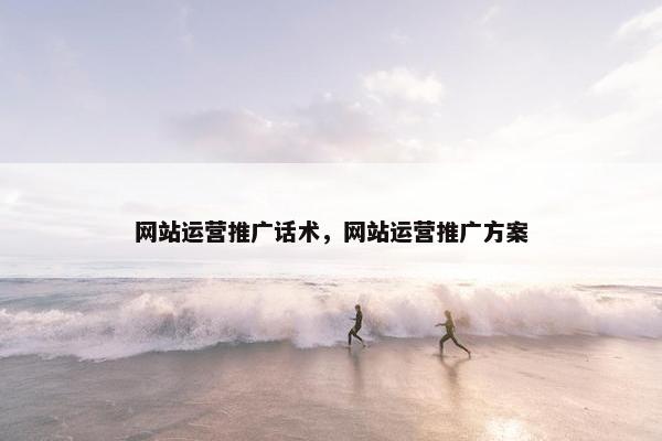 网站运营推广话术，网站运营推广方案