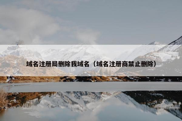 域名注册局删除我域名（域名注册商禁止删除）