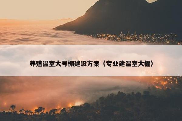 养殖温室大号棚建设方案（专业建温室大棚）