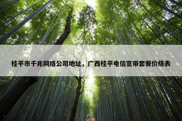 桂平市千兆网络公司地址，广西桂平电信宽带套餐价格表