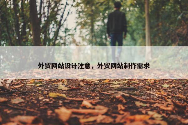 外贸网站设计注意，外贸网站制作需求