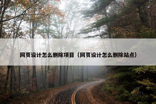 网页设计怎么删除项目（网页设计怎么删除站点）