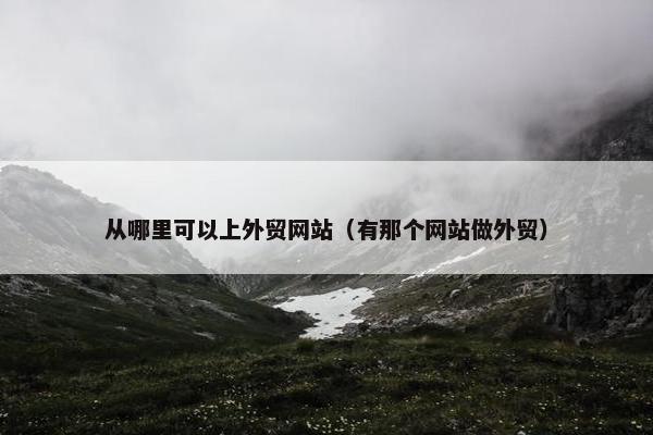 从哪里可以上外贸网站（有那个网站做外贸）