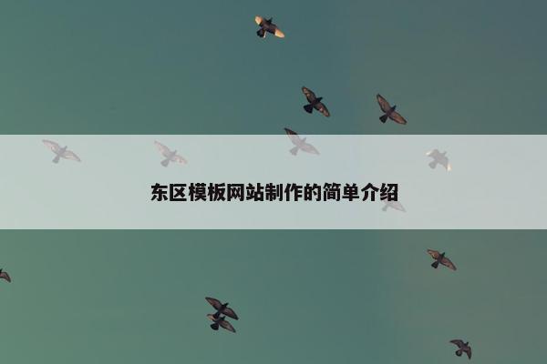 东区模板网站制作的简单介绍