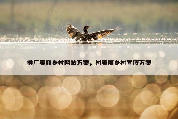 推广美丽乡村网站方案，村美丽乡村宣传方案