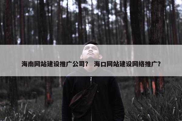 海南网站建设推广公司？ 海口网站建设网络推广？
