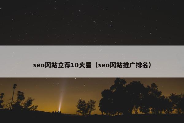 seo网站立荐10火星（seo网站推广排名）