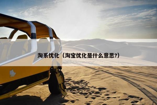 淘系优化（淘宝优化是什么意思?）