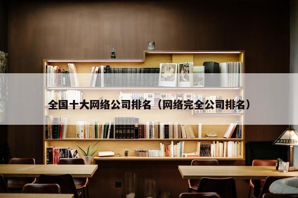 全国十大网络公司排名（网络完全公司排名）